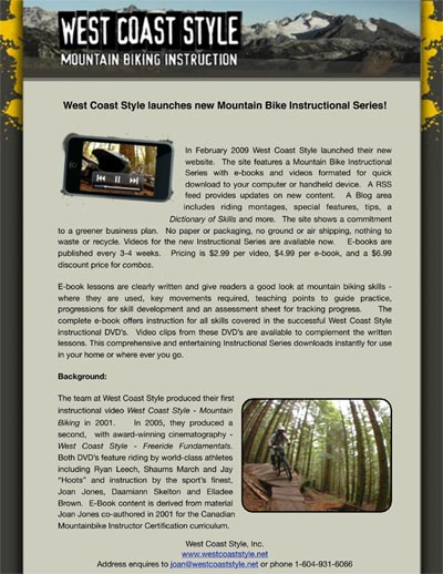 Digital Video Downloads & eBooks to learn Mountain Biking
